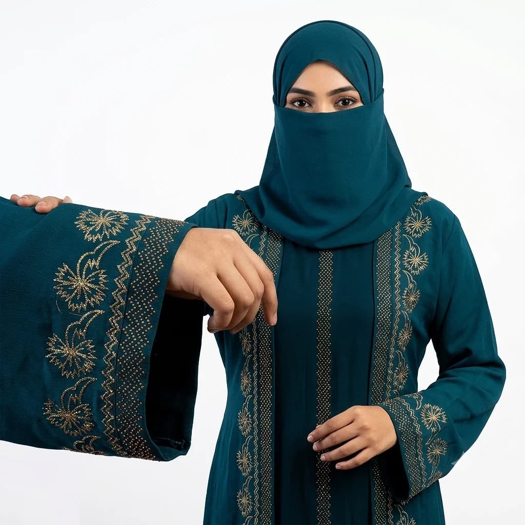 Exclusive Royal Peacock Blue Party Borka – গোরজিয়াস ডিজাইন ও পারফেক্ট লুক । B1003