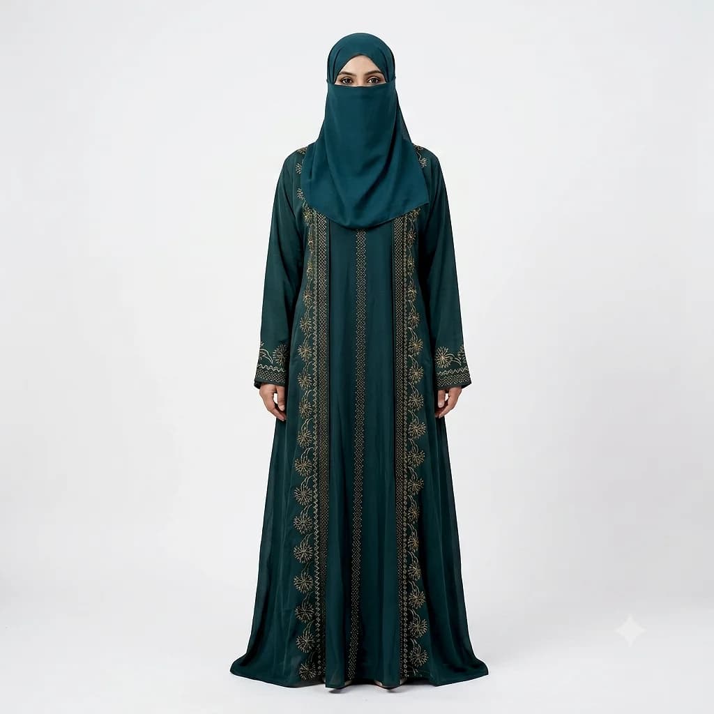 Exclusive Royal Peacock Blue Party Borka – গোরজিয়াস ডিজাইন ও পারফেক্ট লুক । B1003 2