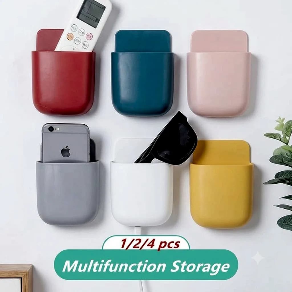 Wall Mounted Multifunction Storage Box – রিমোট ও মোবাইল হোল্ডার স্টোরেজ অর্গানাইজার